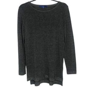 Apt 9 Gray Tunic Top Long‎ Sleeve Crew Neck Casual Relaxed Everyday